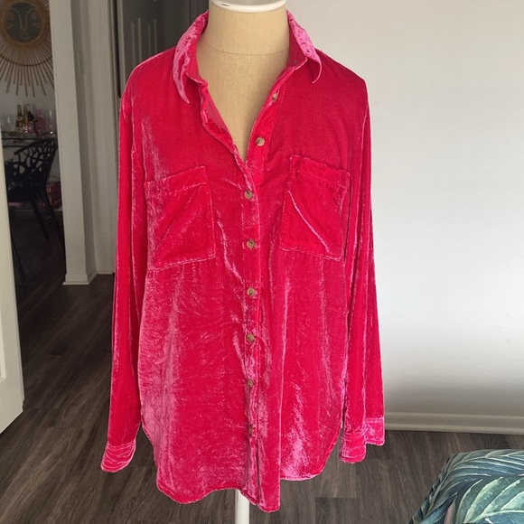 Anthropologie Pilcro Velvet Buttdown - Picture 2 of 8